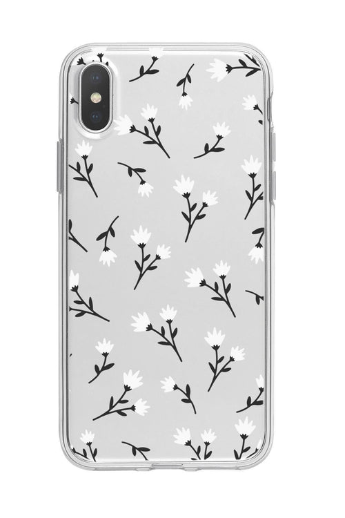 Beyaz Çiçekler Desenli