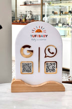 İşletmenize Özel Logolu Ahşap Altlıklı QR Stant