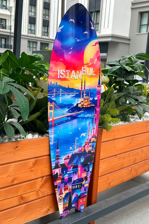 İstanbul Dekoratif Sörf Tahtası Acrylic Tablo