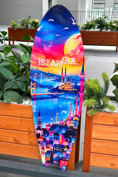 İstanbul Dekoratif Sörf Tahtası Acrylic Tablo