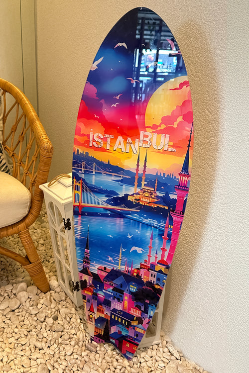 İstanbul Dekoratif Sörf Tahtası Acrylic Tablo