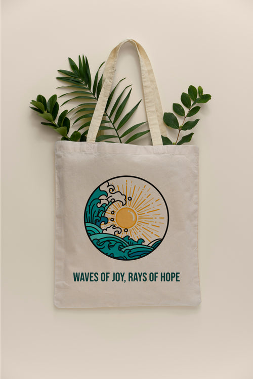 Waves Of Joy, Rays Of Hope Ham Bez Çanta Tote Bag Omuz Çantası