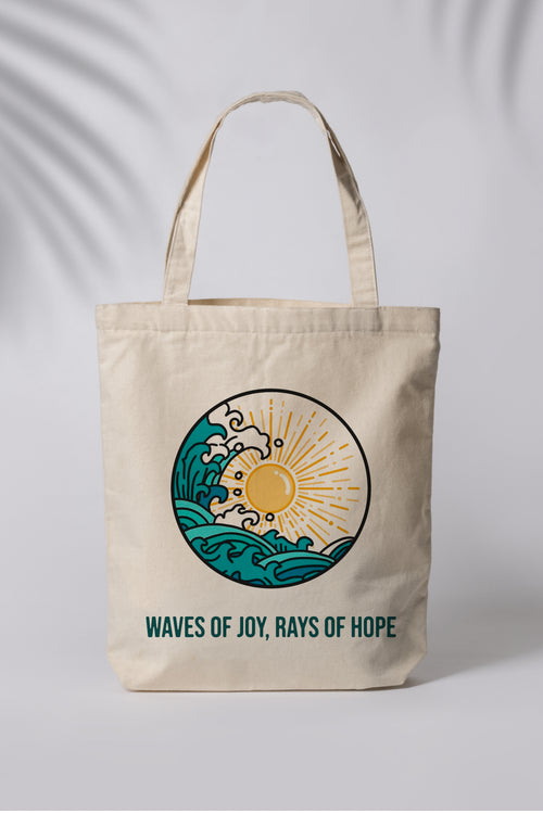 Waves Of Joy, Rays Of Hope Ham Bez Çanta Tote Bag Omuz Çantası