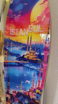 İstanbul Dekoratif Sörf Tahtası Acrylic Tablo