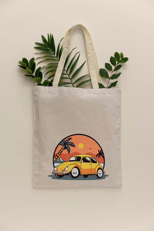 Vosvos Desenli Ham Bez Çanta Tote Bag Omuz Çantası